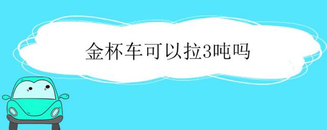 金杯车可以拉3吨吗,金杯车可以拉几吨